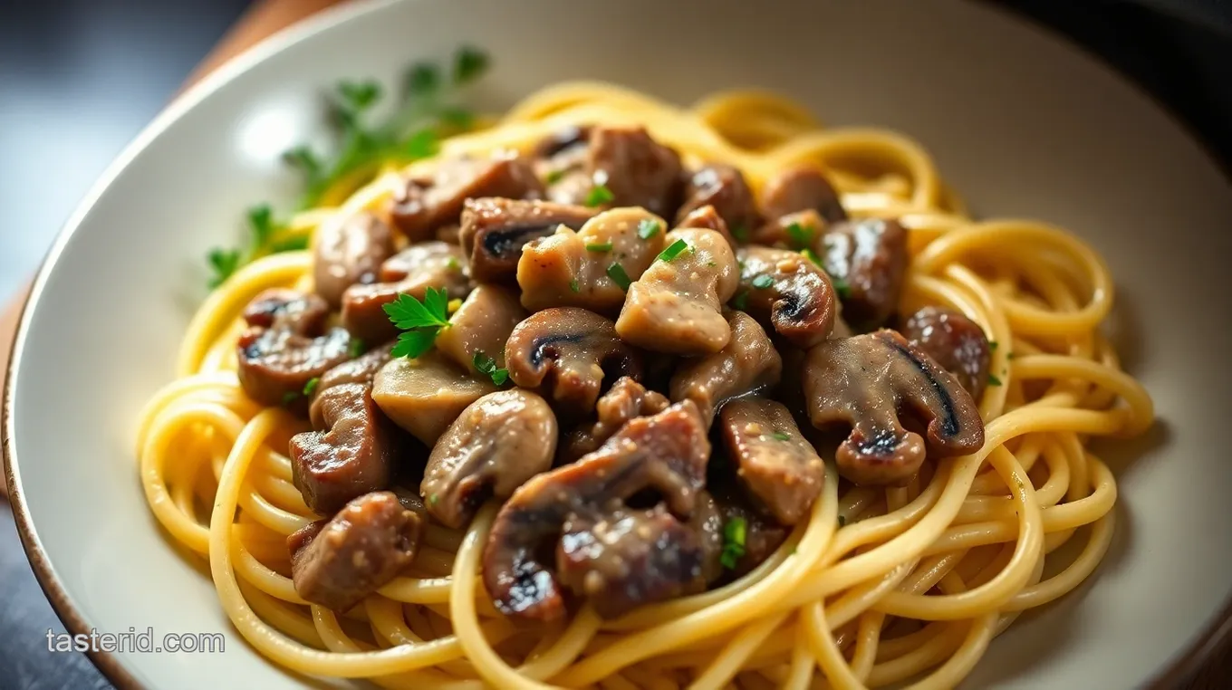 Light & Creamy Beef Stroganoff