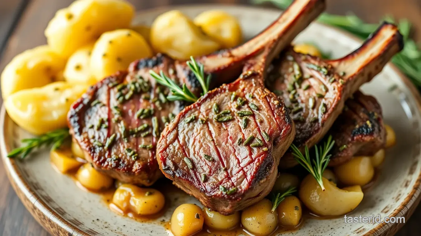 Wild Herb-Crusted Lamb Chops with Rustic Root Vegetable Mash