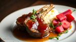 Bake Lamb Chops with Sweet Rhubarb Glaze