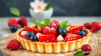 Bake Jelly Tart with Fresh Fruits Delight