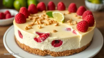 Bake Key Lime Raspberry Cheesecake Delight