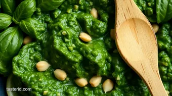 Blend Fresh Basil for Irresistible Pesto recipe card