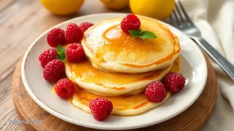 Cook Fluffy Pancakes with Lemon & Raspberries