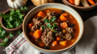 Cooked Chipotle Ground Beef Comfort Soup