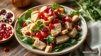 Mixing Chicken Salad with Fennel & Pomegranate