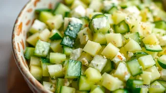 Mixing Lebanon Cucumber for a Refreshing Salad