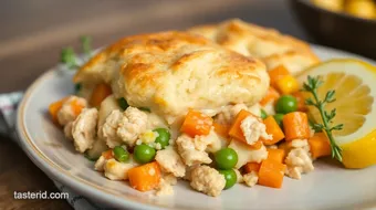 Savory Chicken Biscuit Casserole: Easy Comfort Dish recipe card