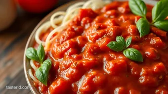 Simmered Tomato Sauce for Quick Deliciousness recipe card