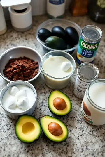 Dark Chocolate Avocado Mousse ingredients