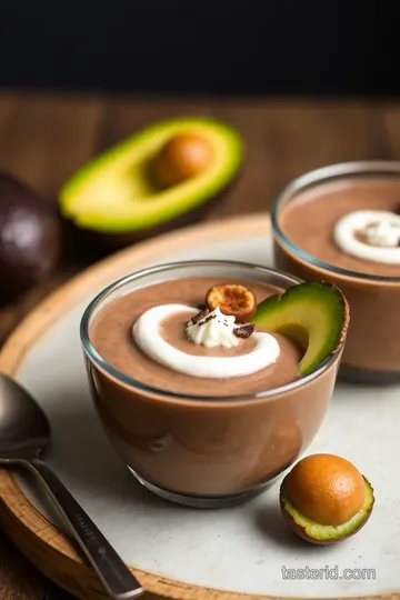 Dark Chocolate Avocado Mousse presentation