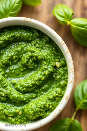 Classic Basil Pesto Sauce presentation