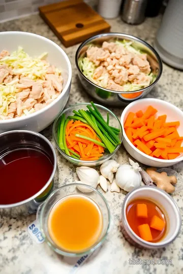 Savory Chicken and Vegetable Wontons ingredients