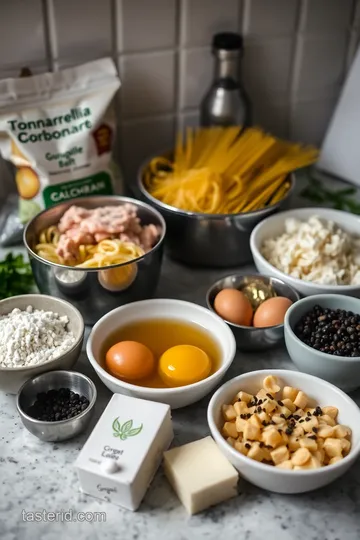 Classic Tonnarelli alla Carbonara ingredients