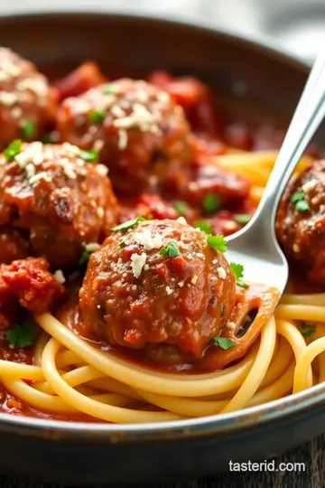 Savory Meatball Carbonara presentation