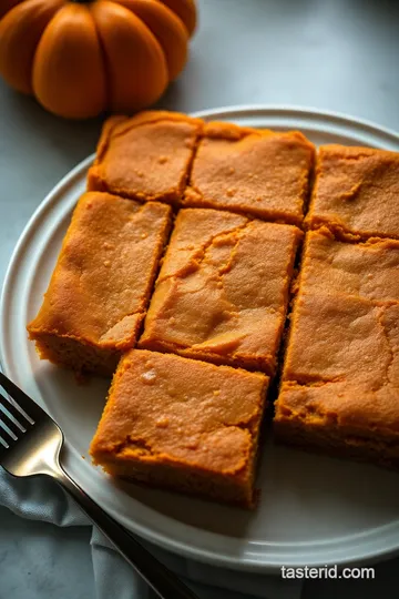 Delicious Pumpkin Squares with Cream Cheese Frosting presentation