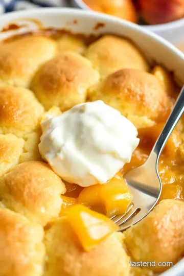 Delicious taste of home peach cobbler: Easy Southern Comfort Recipe! presentation