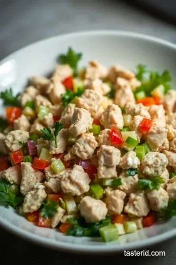 Light and Zesty Skinny Taste Chicken Salad presentation