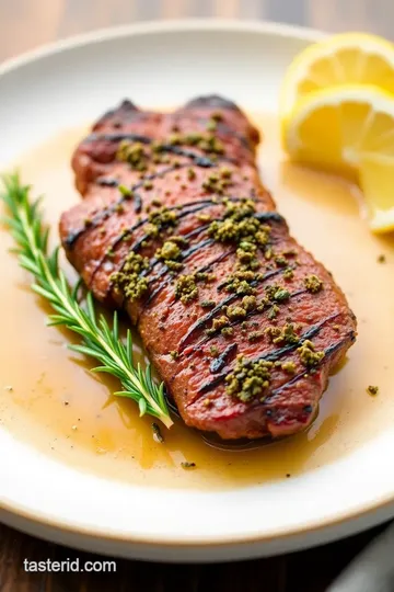 Herb-Crusted Roast Venison presentation