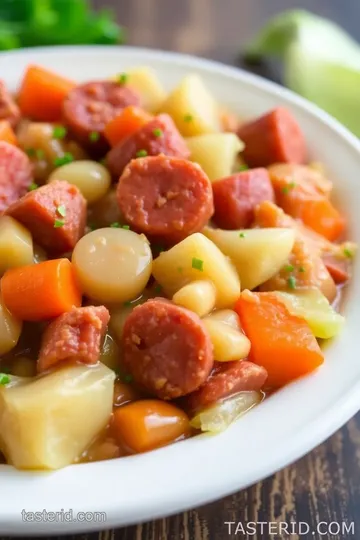 Taste of Home Kielbasa Cabbage Stew: Easy Comfort Food Recipe! presentation