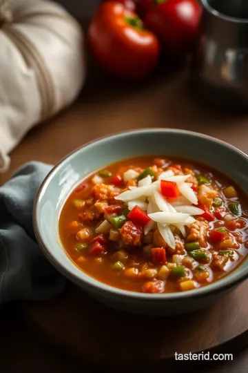 Taste of Home Stuffed Pepper Soup presentation