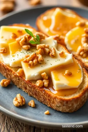 Honey and Cheese Platter with Toasted Nuts presentation