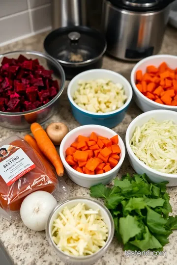 Authentic Beet Borscht ingredients