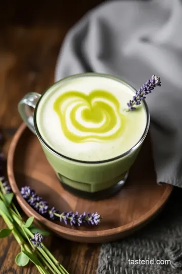 Lavender Matcha Latte presentation